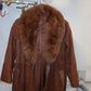 Vintage Suede Fur Trim Trench
