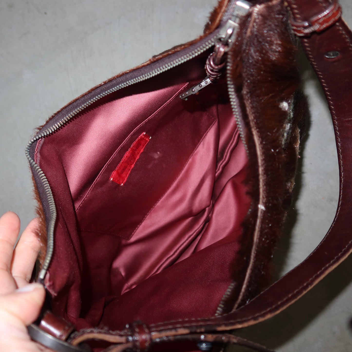 Valentino Embroidered Fur Bag