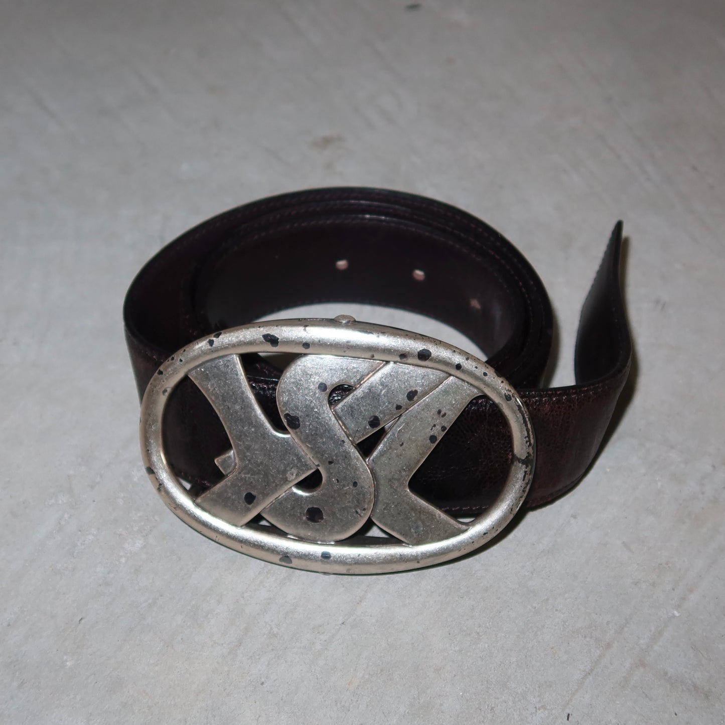YSL AW2003 Brown Leather Belt (Unisex)