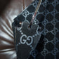 Gucci Suede Horsebit Handle Monogram Bag