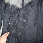Balmain Navy Nylon and Fur Coat