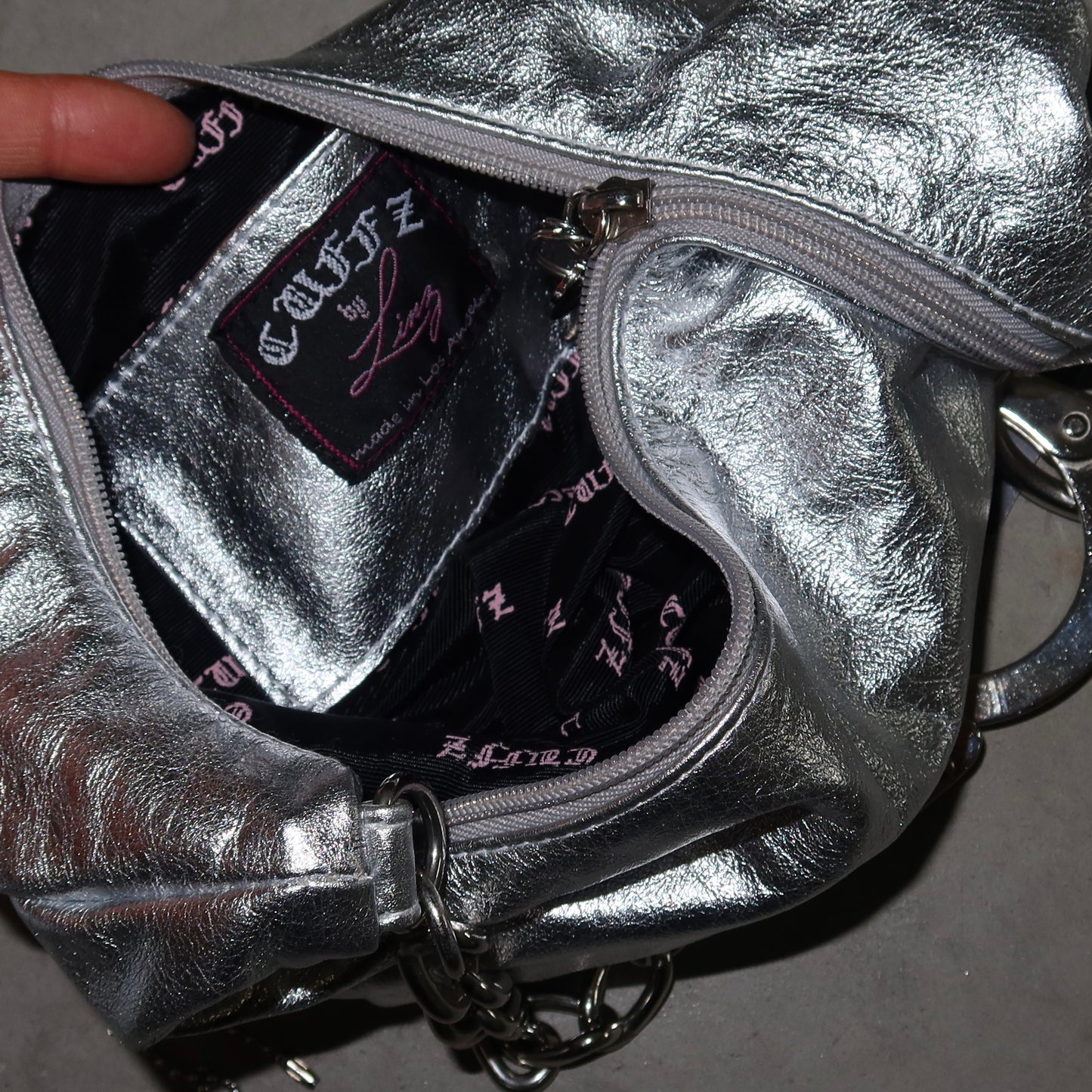 Cuffz Silver 'Barfly' Bag (BNWT)