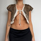 Vintage Real Fur Bolero with Crotchet Lining