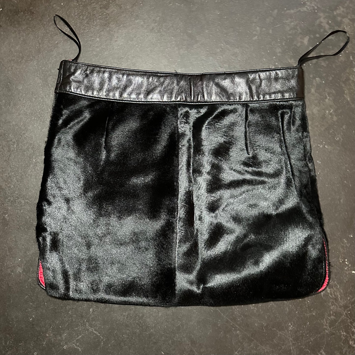 D&G Black Cowhide Mini Skirt