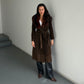 Vintage Suede Fur Trim Trench