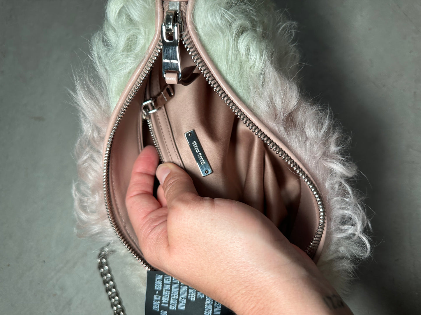 Miu Miu Tri-Colour Shearling Bag