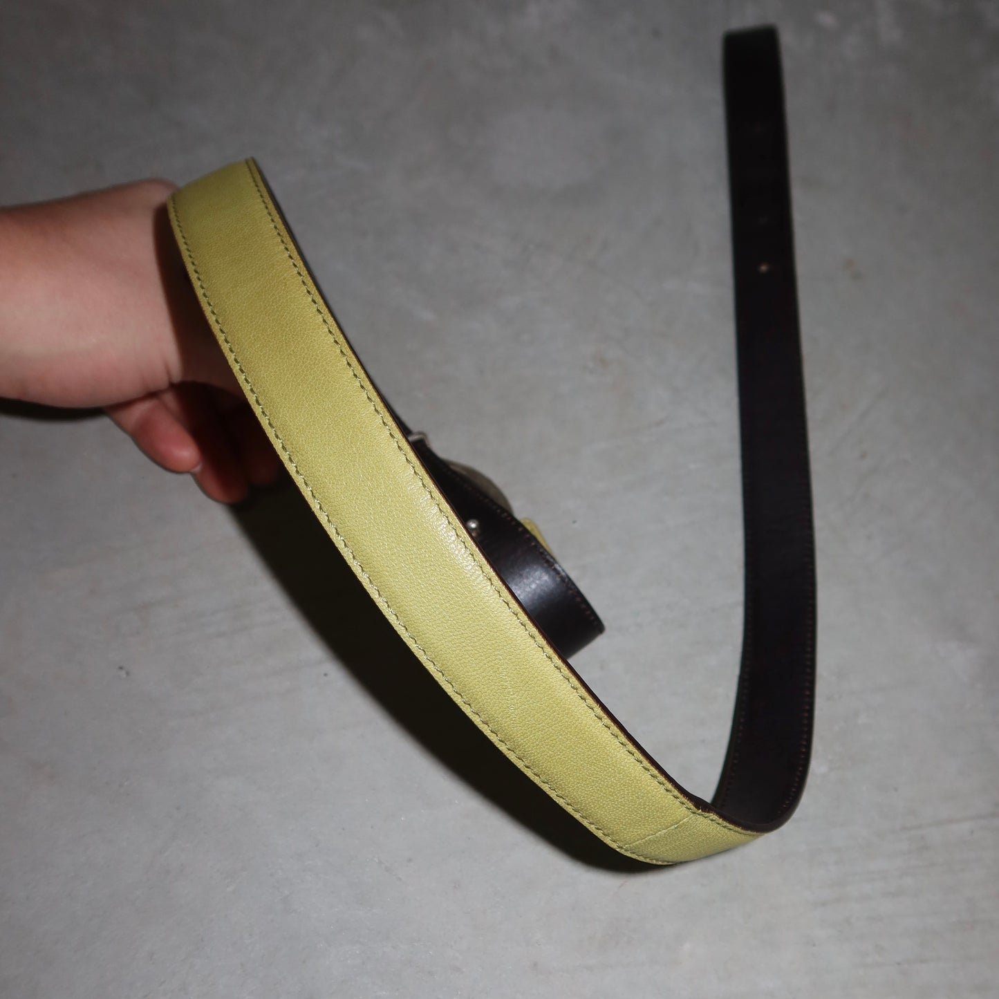 YSL AW2003 Green Reversible Belt