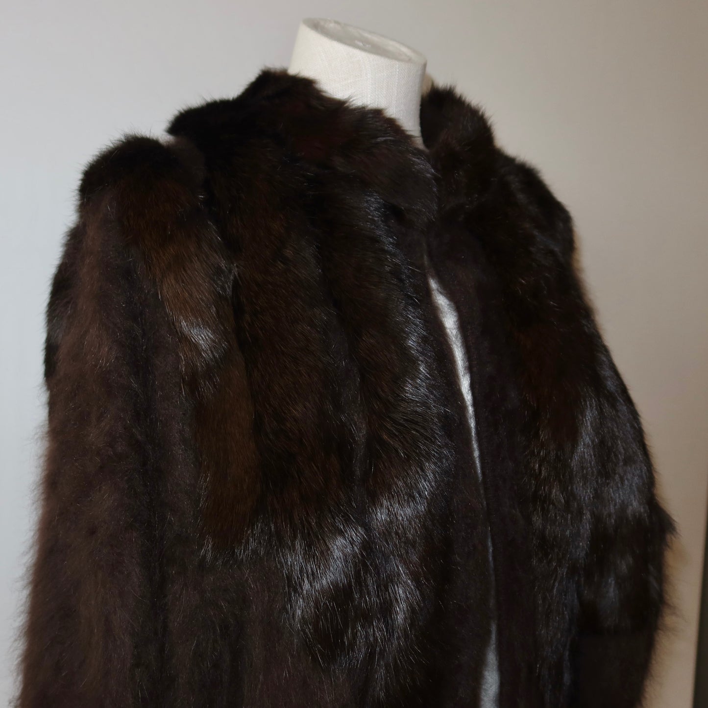 Vintage Brown Angora and Real Fur Cardigan