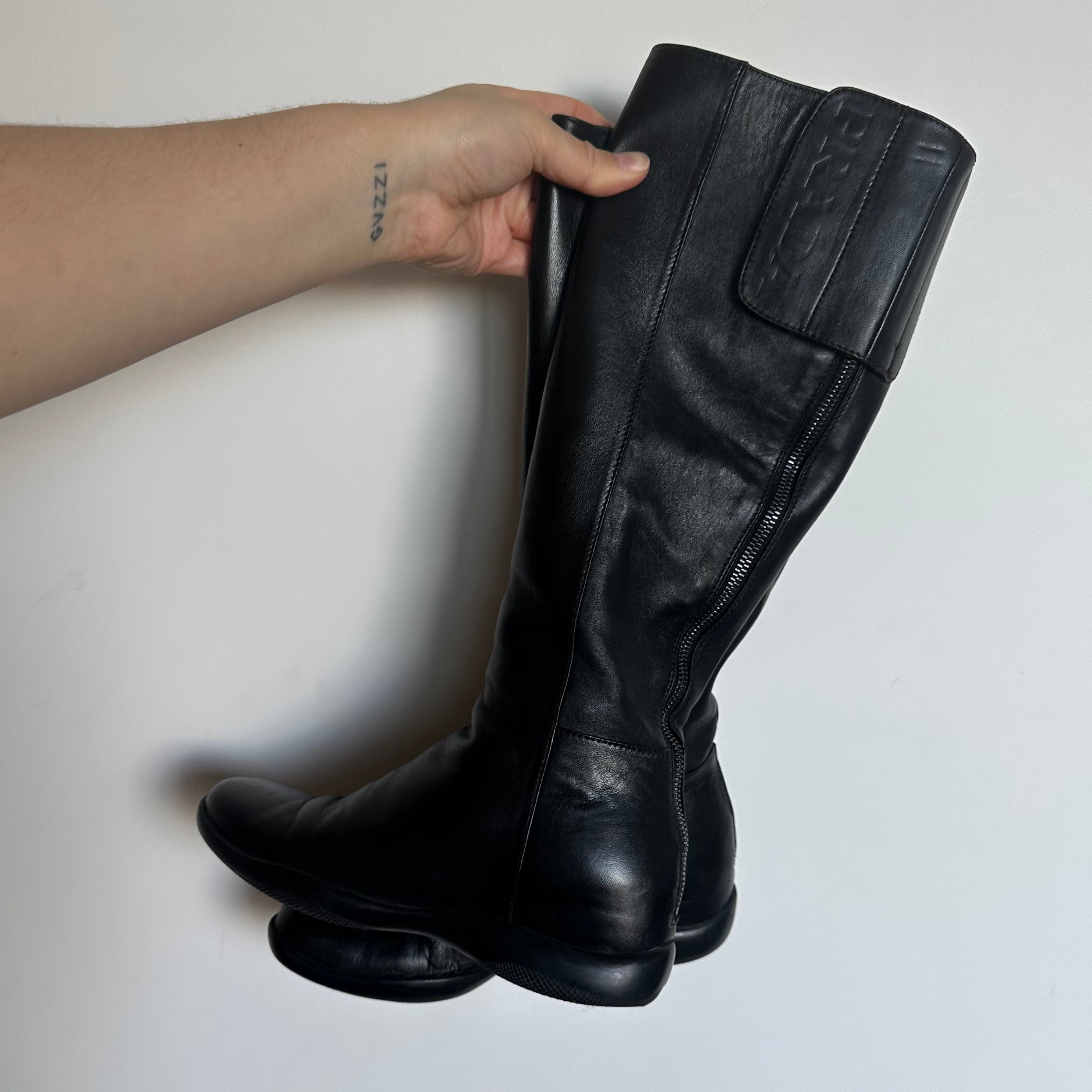 Prada Hidden Wedge Sport Boots (36.5)