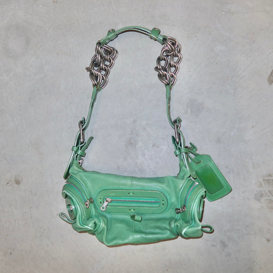 Chloé Green Leather AW2003 Chain Bag