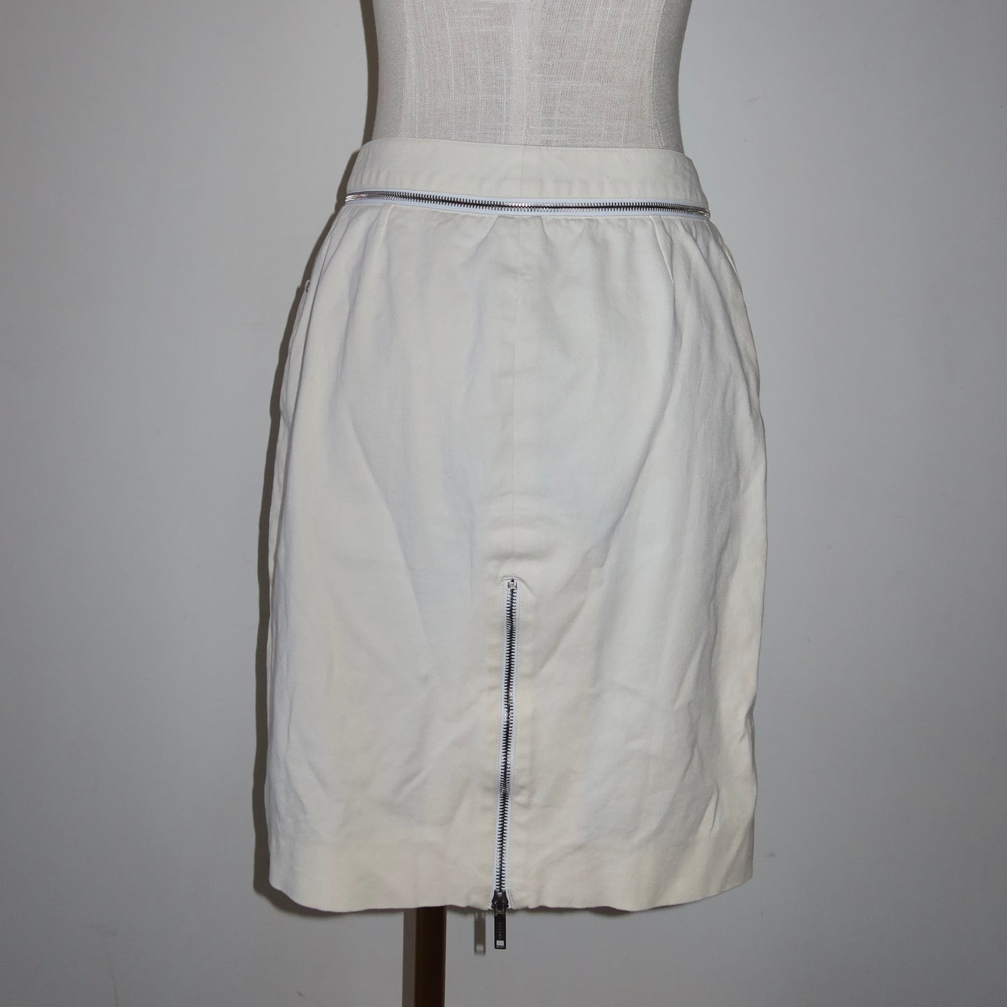 Celine White Zip Skirt