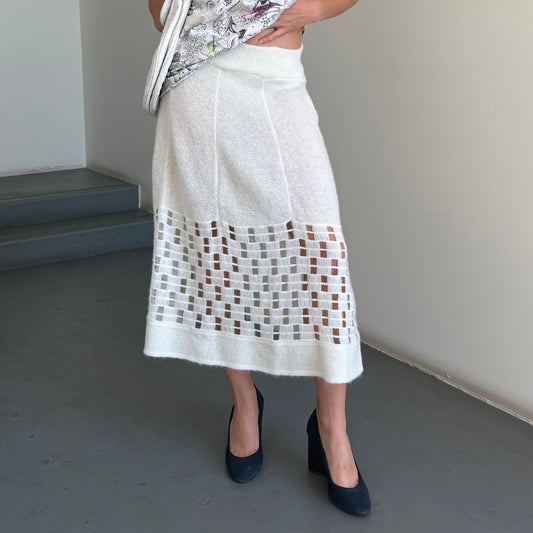 See by Chloé Cut Out Knit Midi Skirt