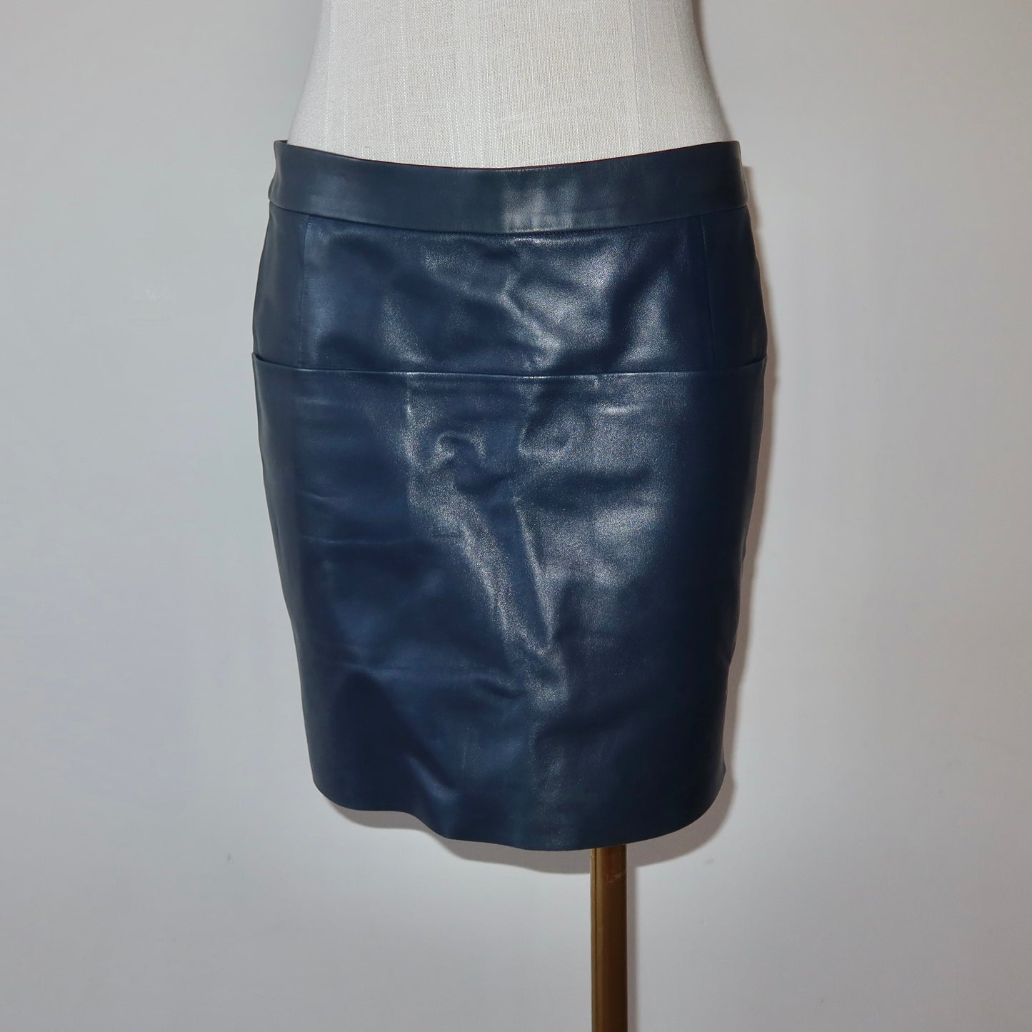 Celine Navy Lambskin Skirt