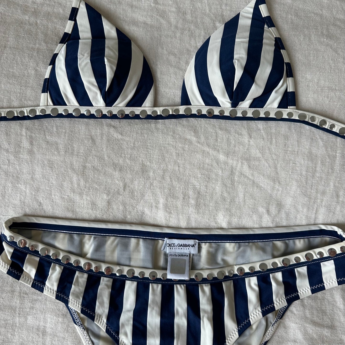 Dolce & Gabbana Navy Striped Bikini