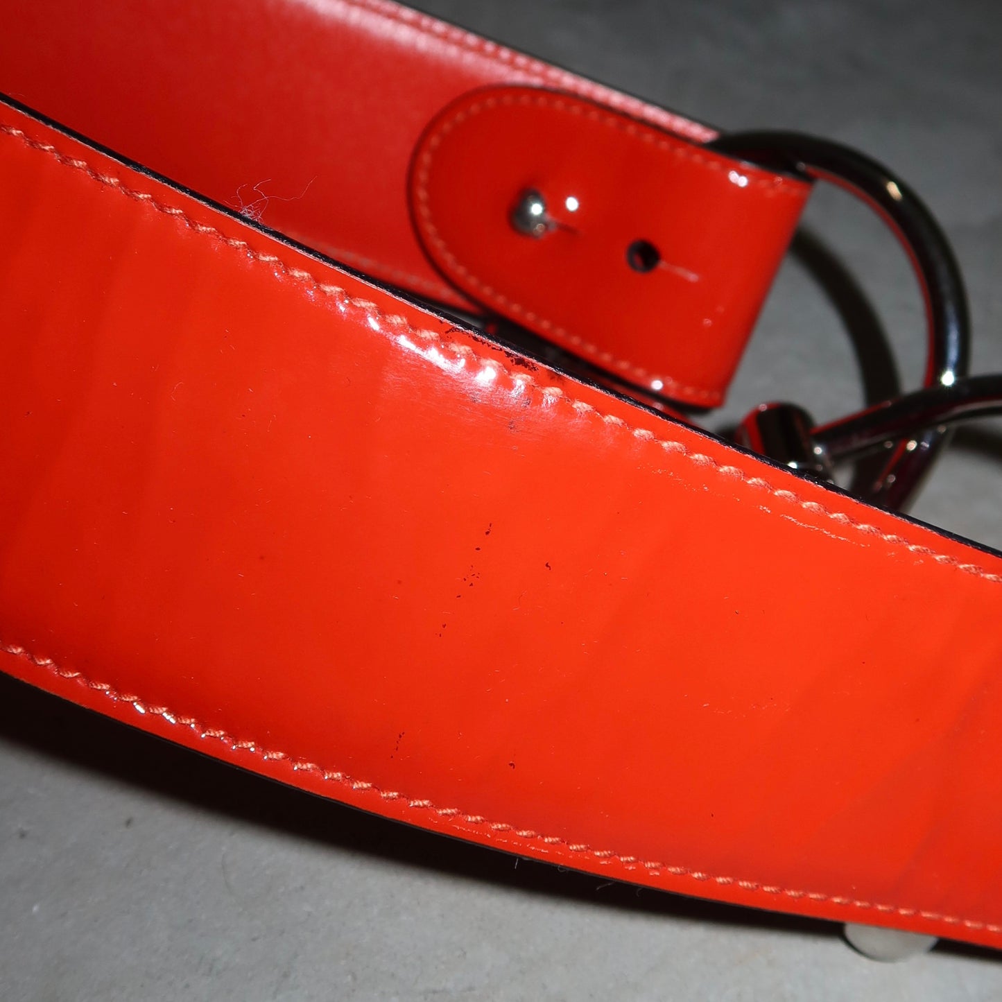 Gucci AW1995 Orange Patent Horsebit Belt