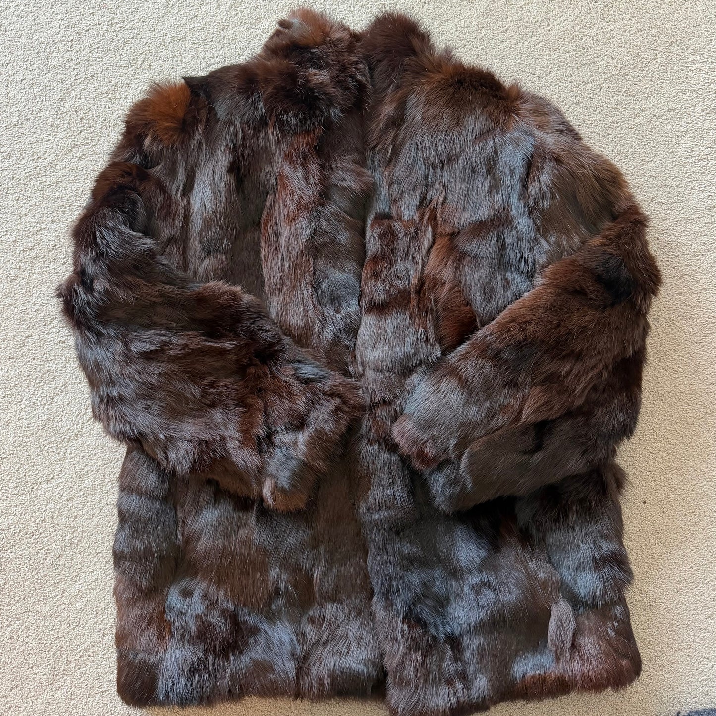Vintage Dark Brown Real Fur Coat