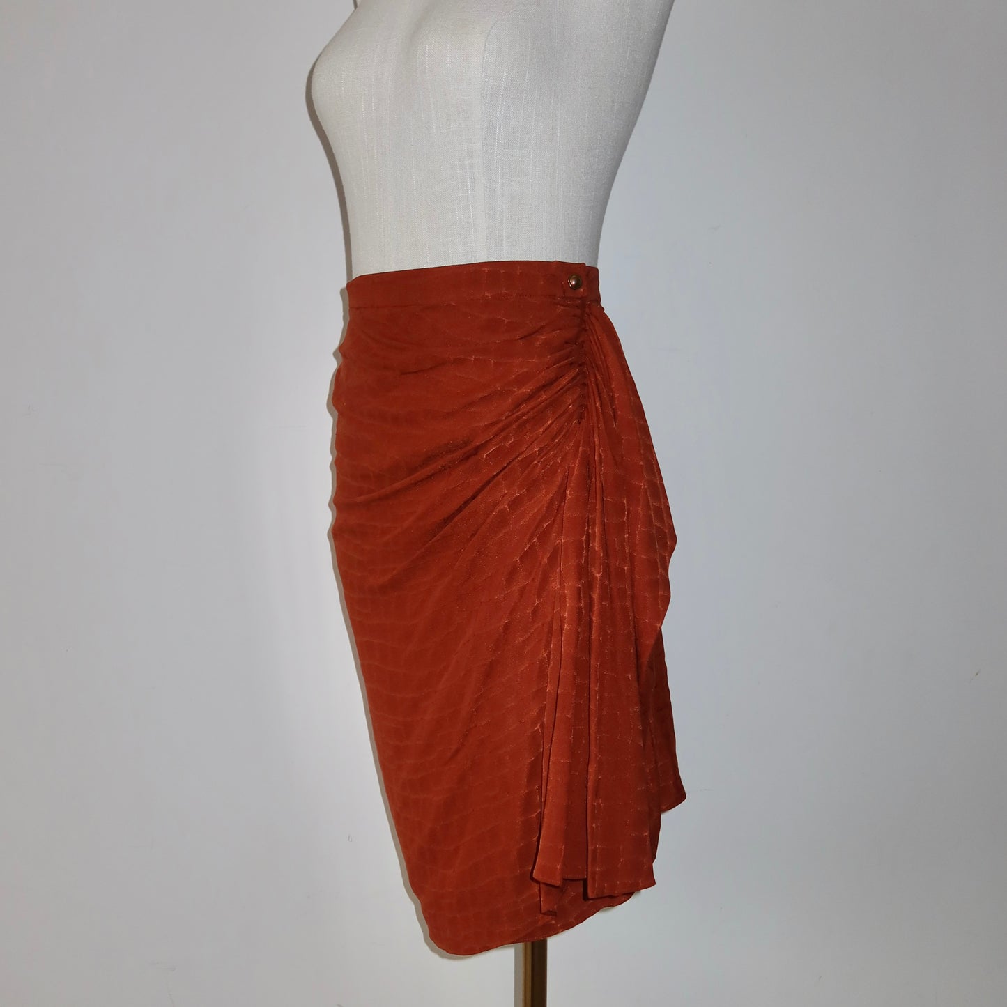 Gucci 2012 Burnt Orange Silk Skirt