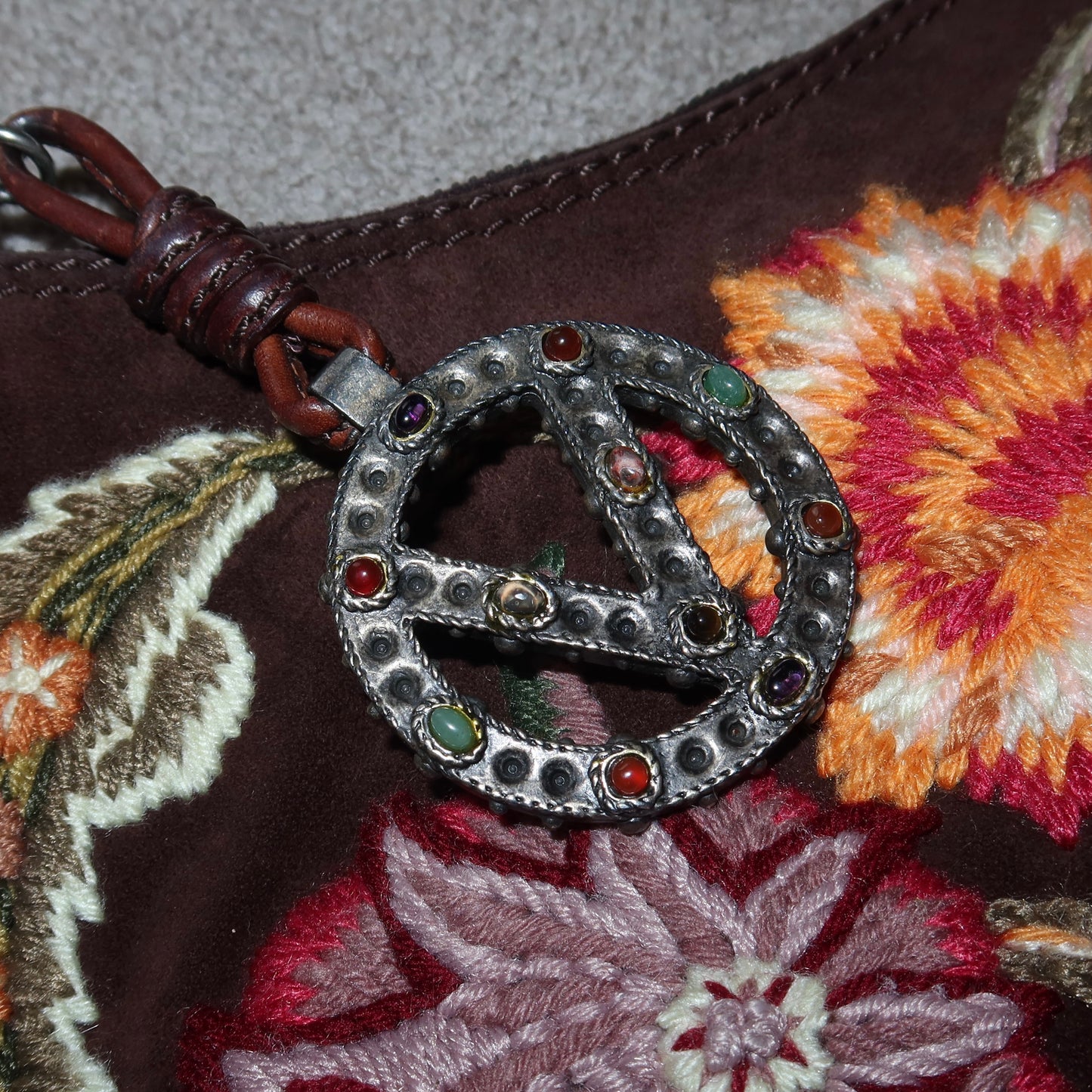 Valentino Suede Embroidered Bag
