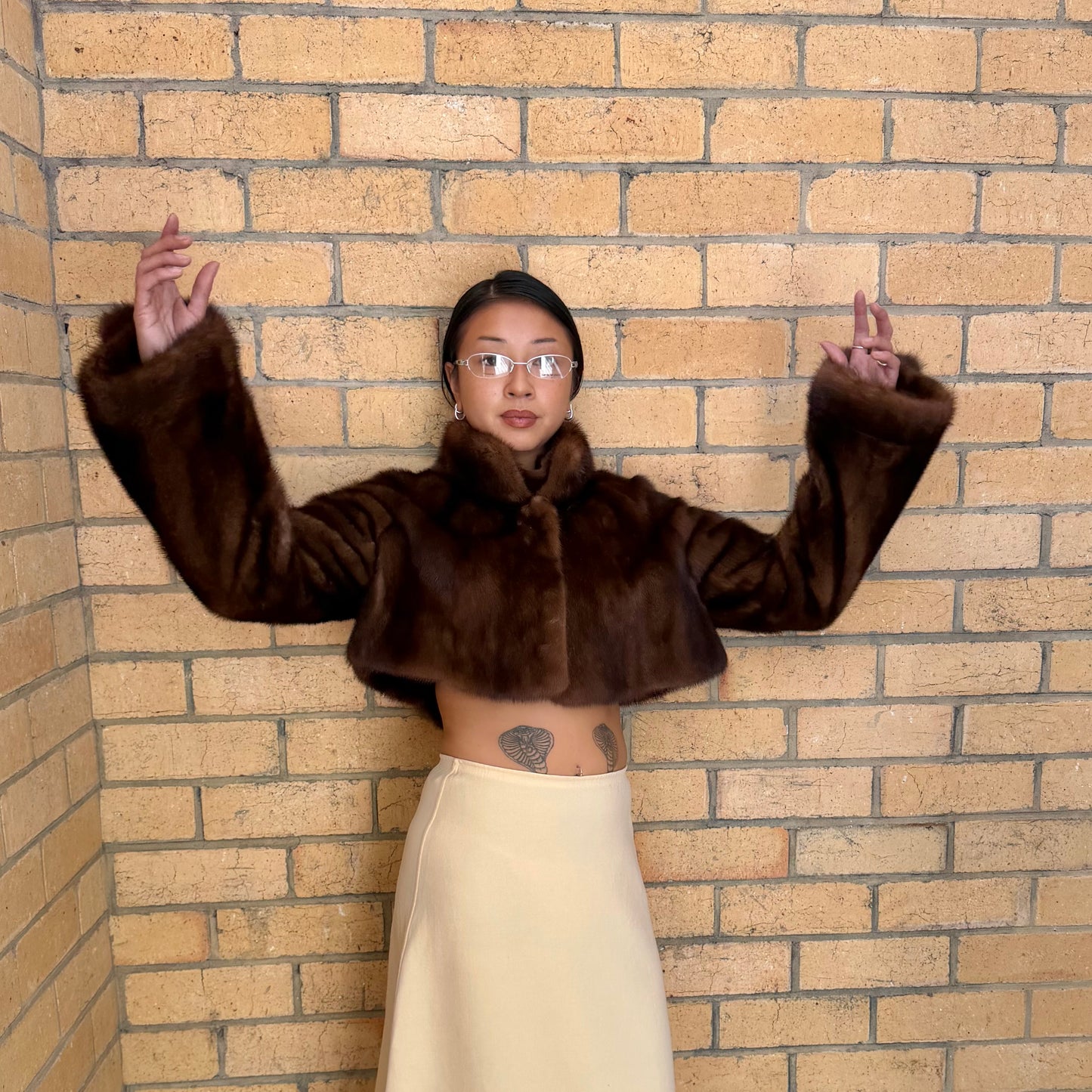 Marni Brown Mink Fur Coat