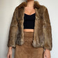 Vintage Brown Rabbit Fur Zip Up Coat