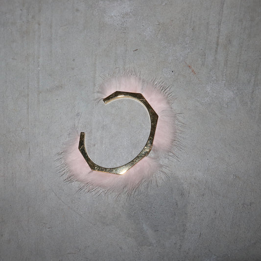 Fendi Fur Gold Tone Cuff