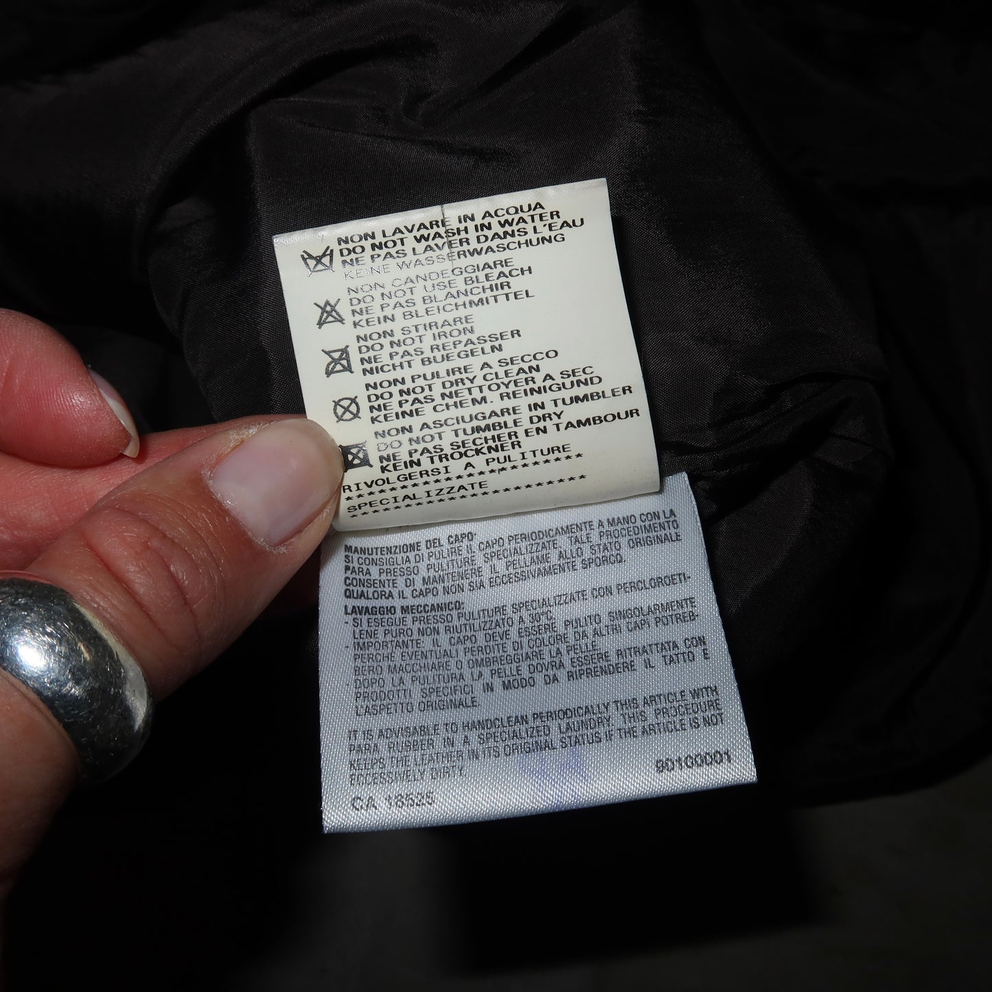 Emporio Armani Oversized Buckle Leather Skirt