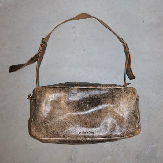 Miu Miu Distressed Leather Camera Bag