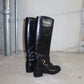 Gucci Black Leather Horsebit Boots (37)