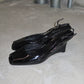 Prada Patent Peep Toe Wedges (38.5)