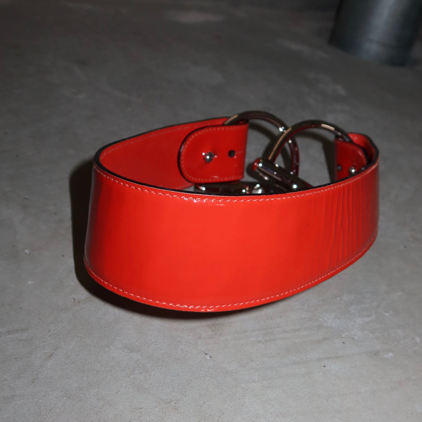 Gucci AW1995 Orange Patent Horsebit Belt