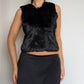 Vintage Real Fur V Neck Top