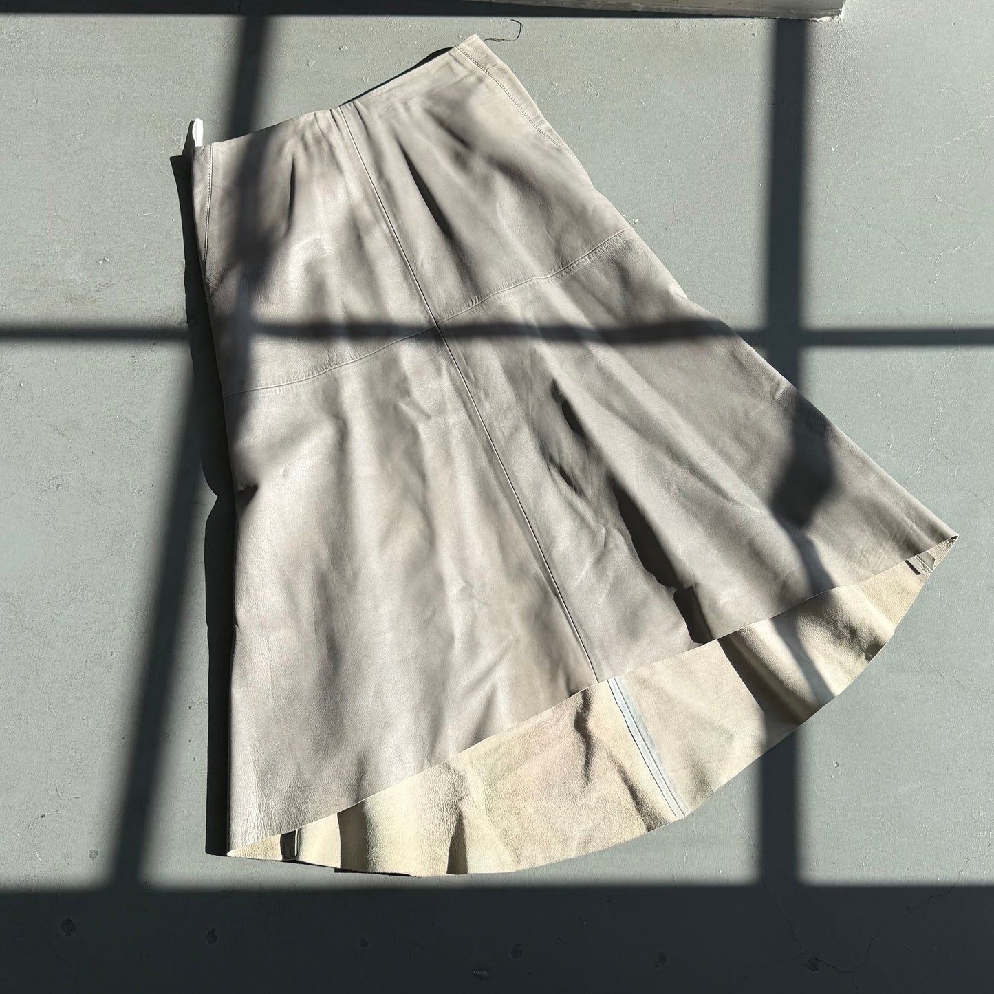 DKNY Grey Leather Skirt