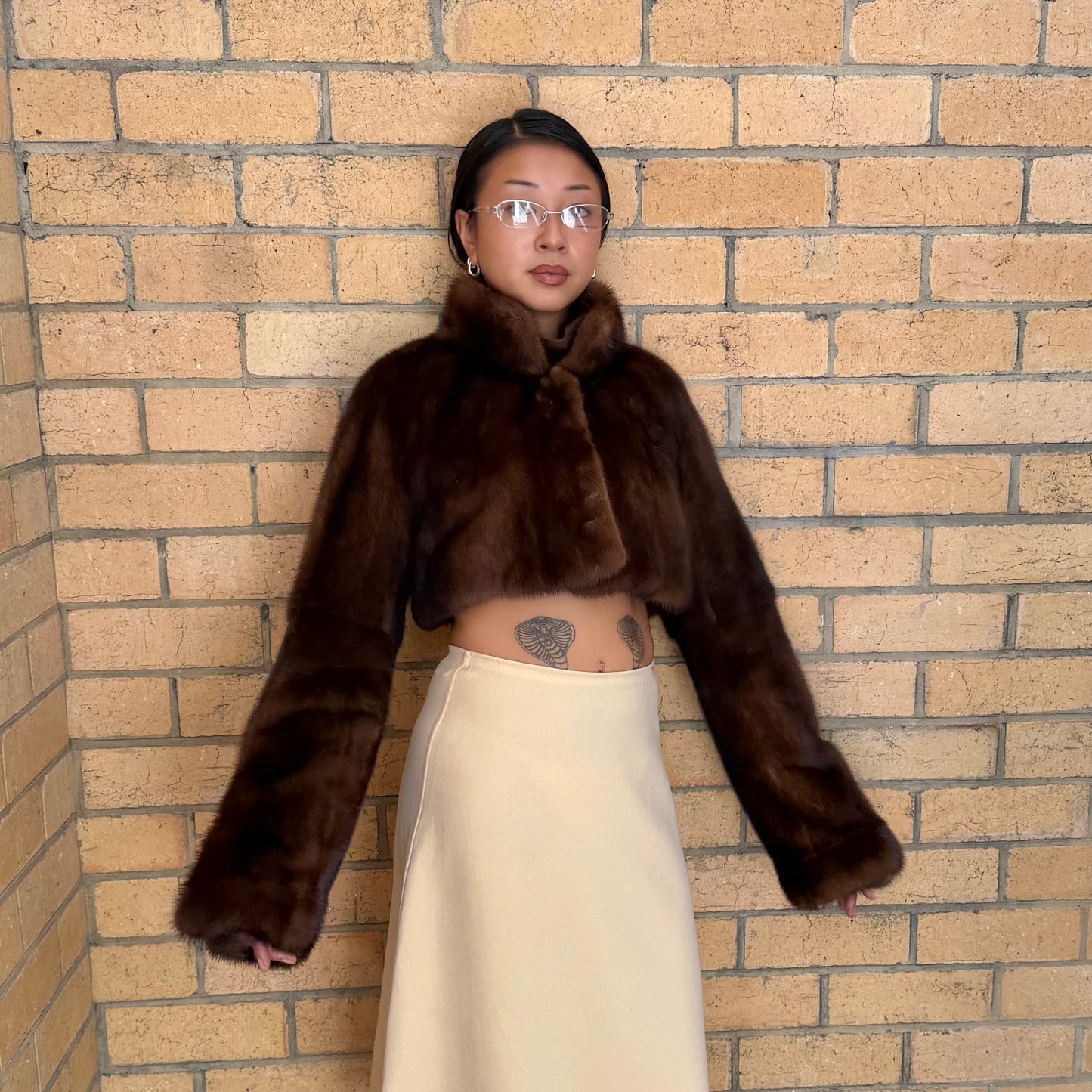 Marni Brown Mink Fur Coat