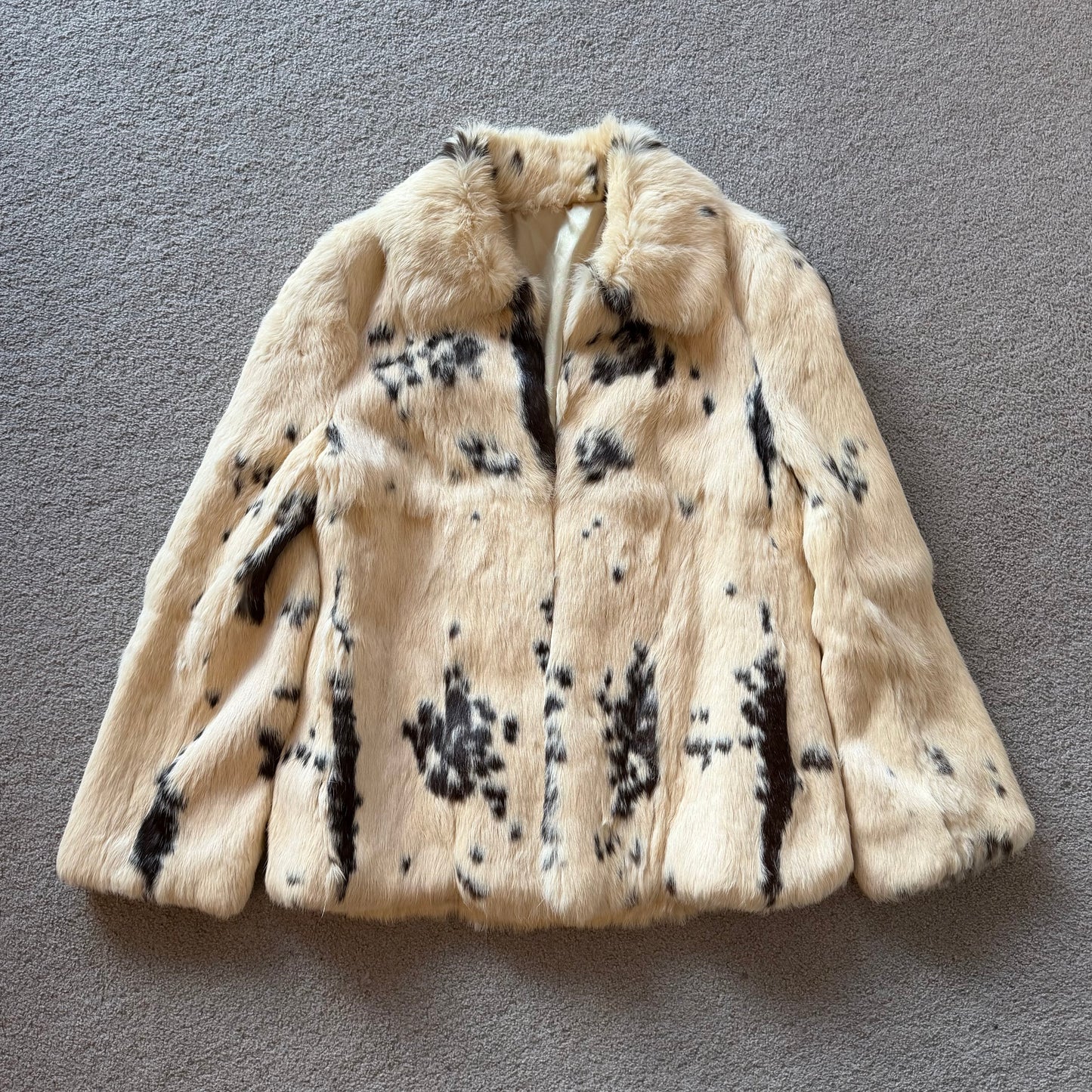 Vintage Spotted Rabbit Fur Coat