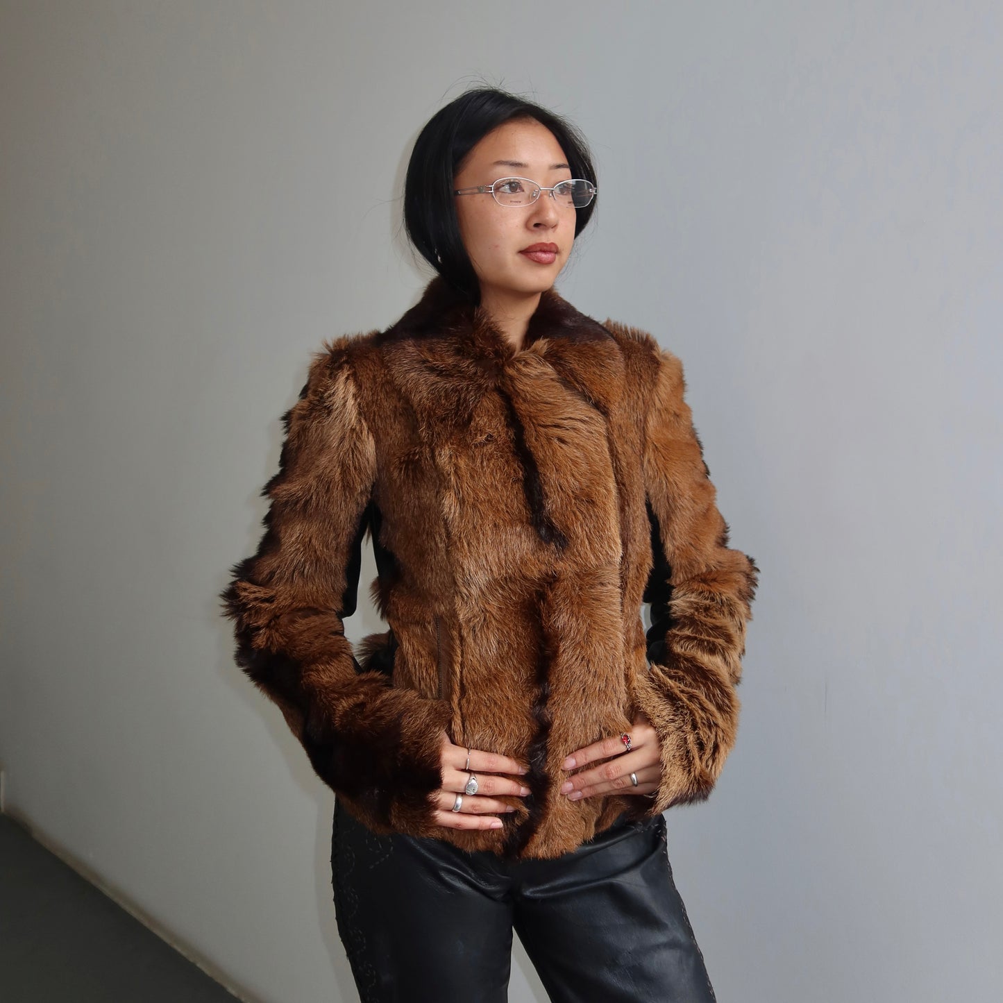 Plein Sud Goat Fur Leather Jacket