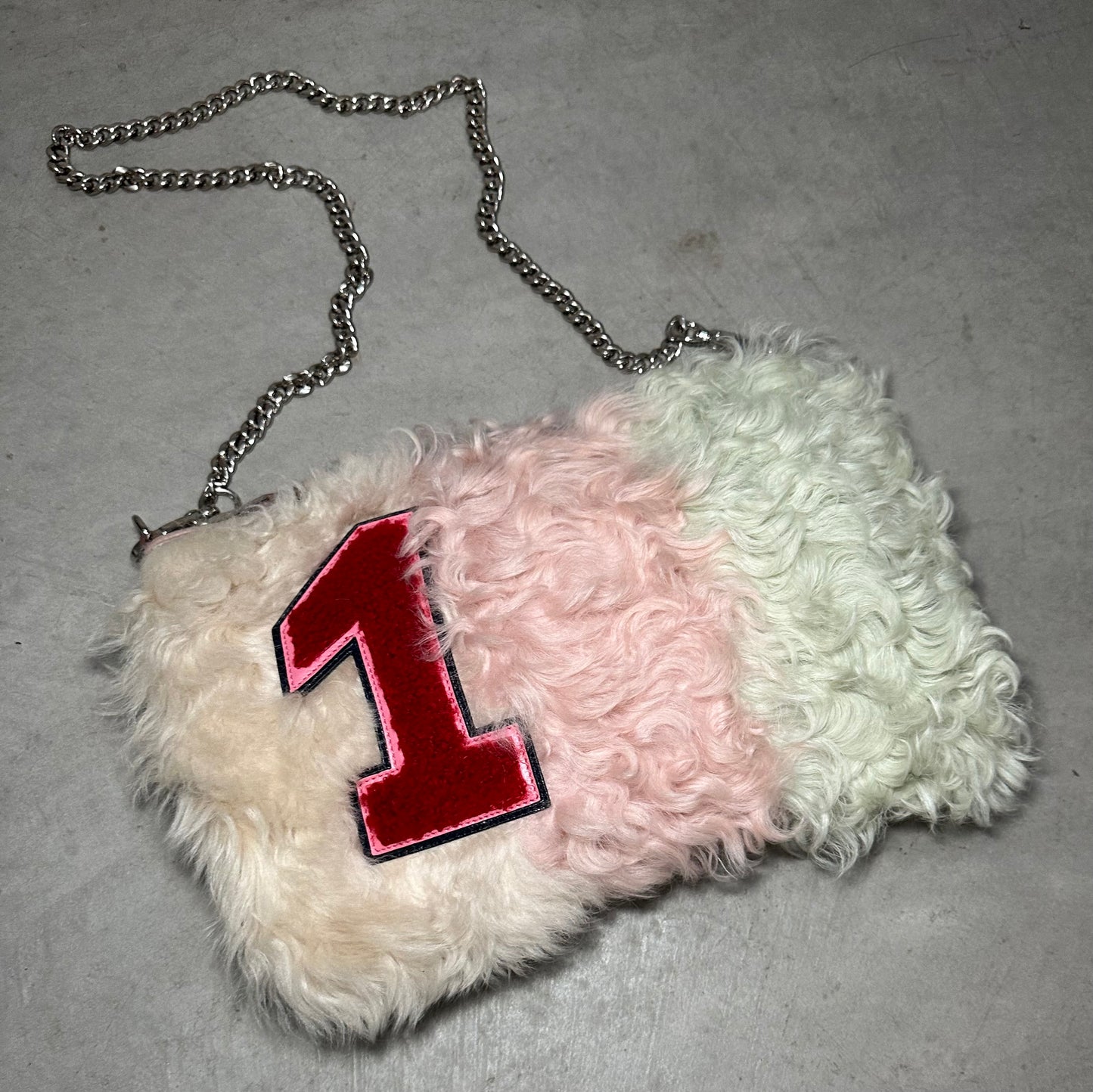 Miu Miu Tri-Colour Shearling Bag