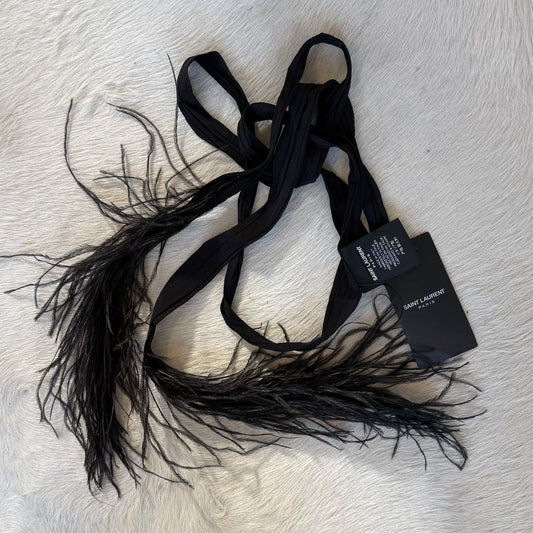 Saint Laurent SS2018 Ostrich Feather Scarf