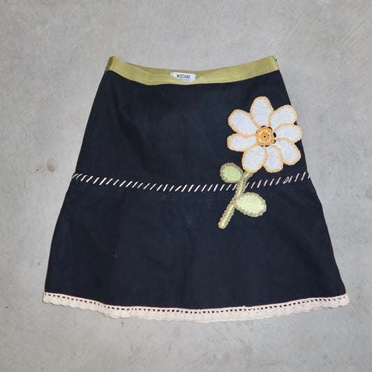 Moschino Embroidered Flower Skirt