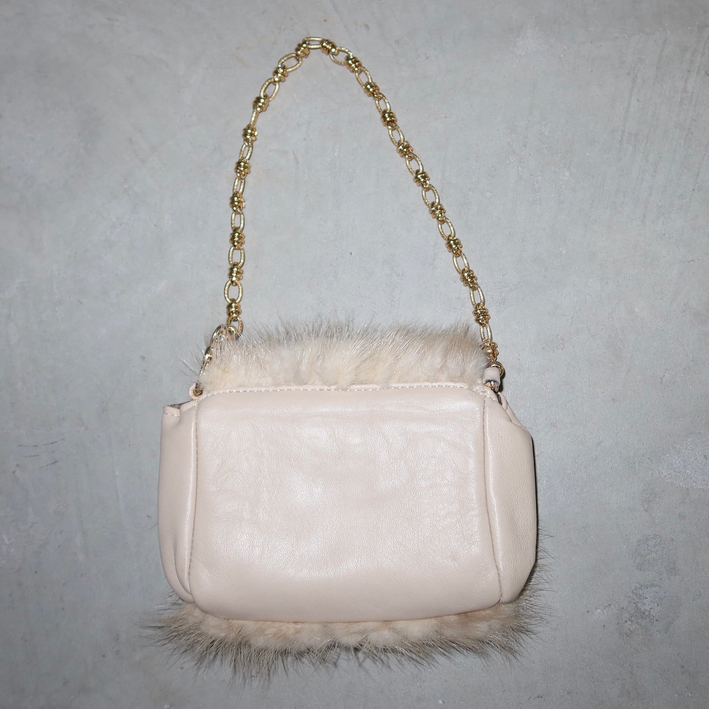 Paolo Masi Cream Mink Fur Micro Bag