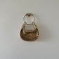 Chloe Mini Gold Sequin and Silk Bracelet Bag