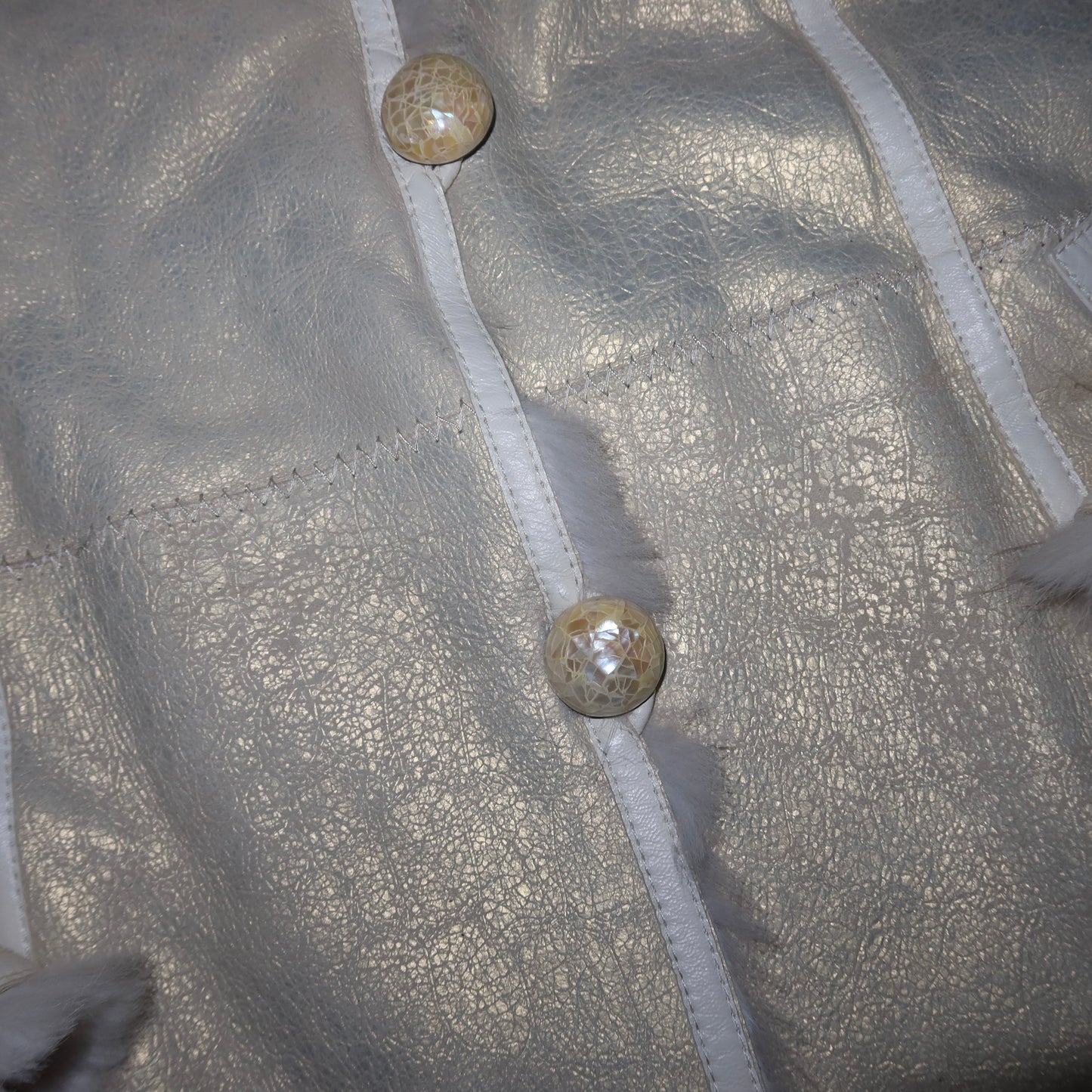 Vintage Gold Leather and Real Fur Reversible Jacket