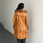 Vintage Fur Trim Leather Trench