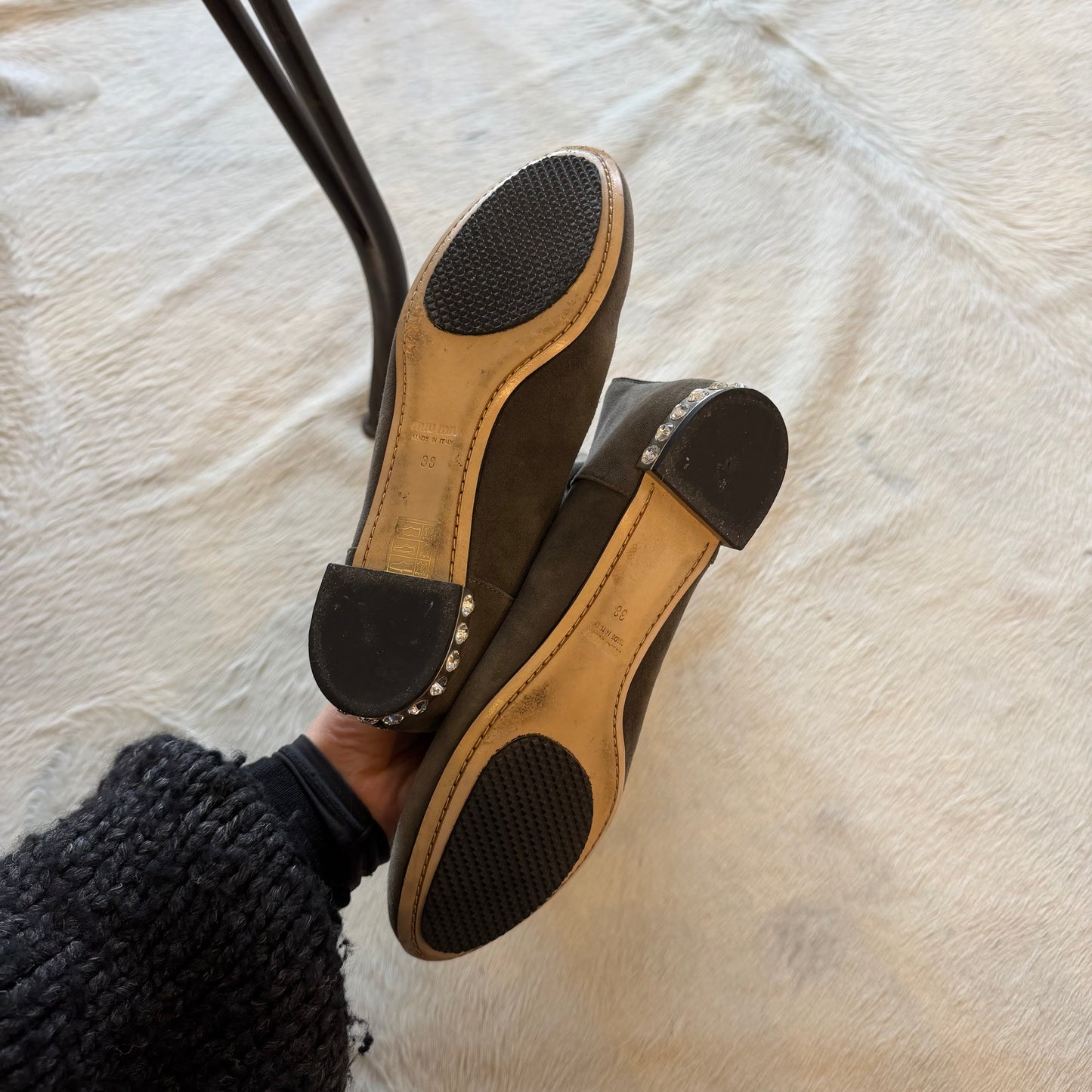 Miu Miu Grey Suede Boots (38)