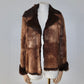 Vintage Brown Leather and Real Fur Jacket