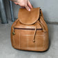 Moschino Brown Leather Backpack