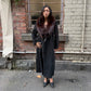 Vintage Suede Trench with Fur Collar