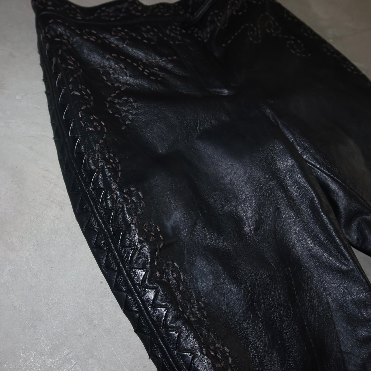 Philosophy di Alberta Ferretti Embroidered Leather Trousers