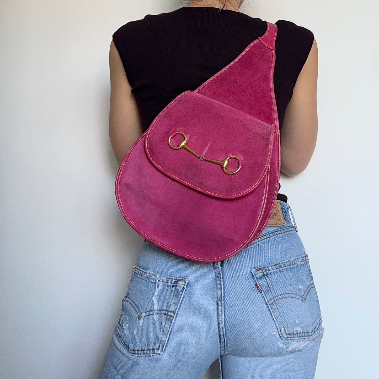 Gucci Hot Pink Suede Crossbody