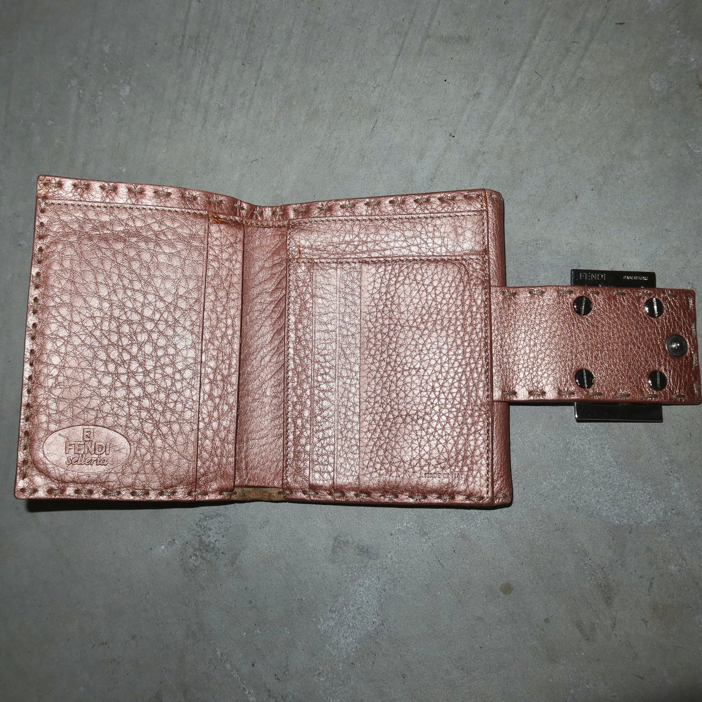 Fendi Selleria Metallic Pink Wallet