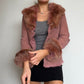 Morgan De Toi Pink Suede Jacket with Real Fur